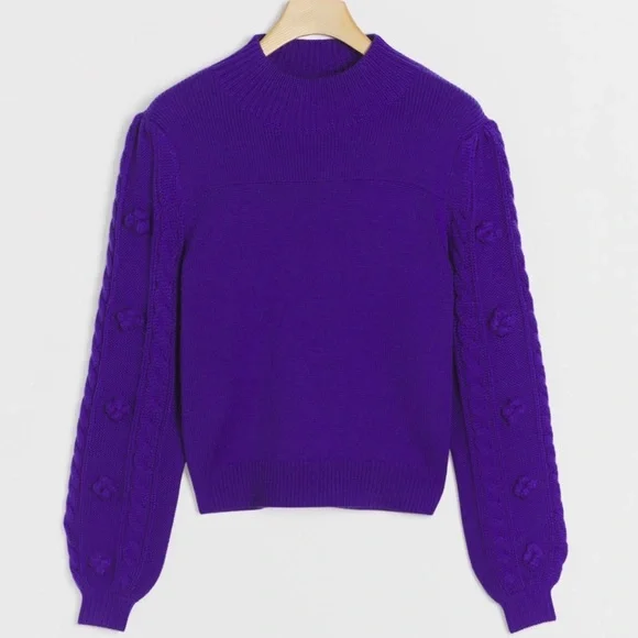 NWT Anthropologie Maeve Mock Neck Sweater Purple Size M Medium - Picture 1 of 5